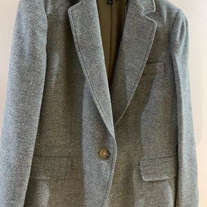 Wool Talbots blazer. Size 14. Heathered green. Single button front.